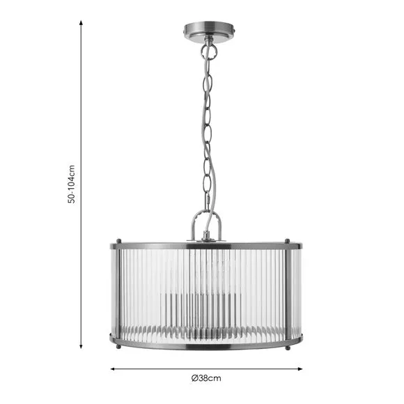 Alyn Ribbed 3 Light Adjustable Pendant Light 6
