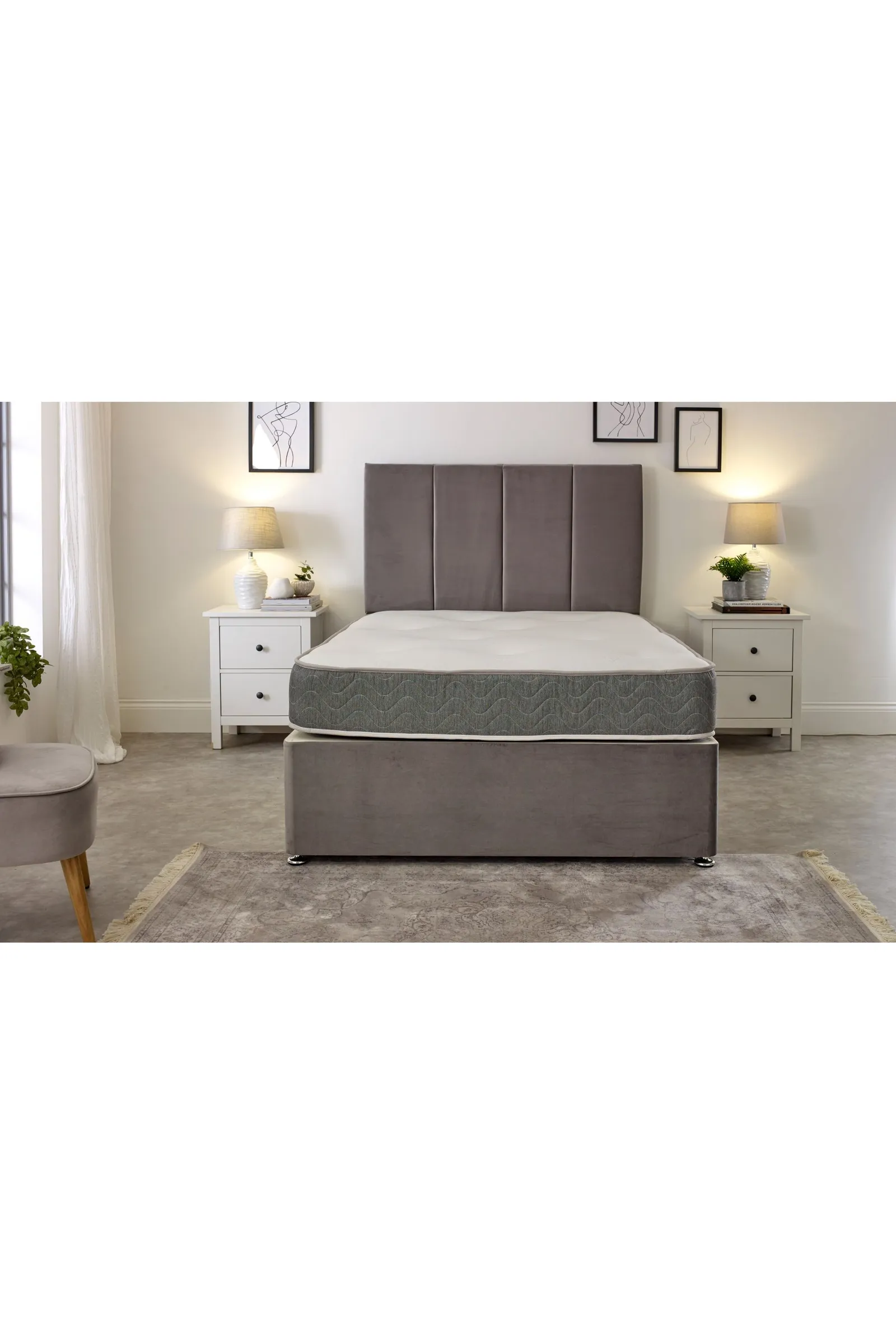 eXtreme Comfort Ltd Galaxy Memory Foam 22cm Deep Spring Tufted Mattress in Grey 2