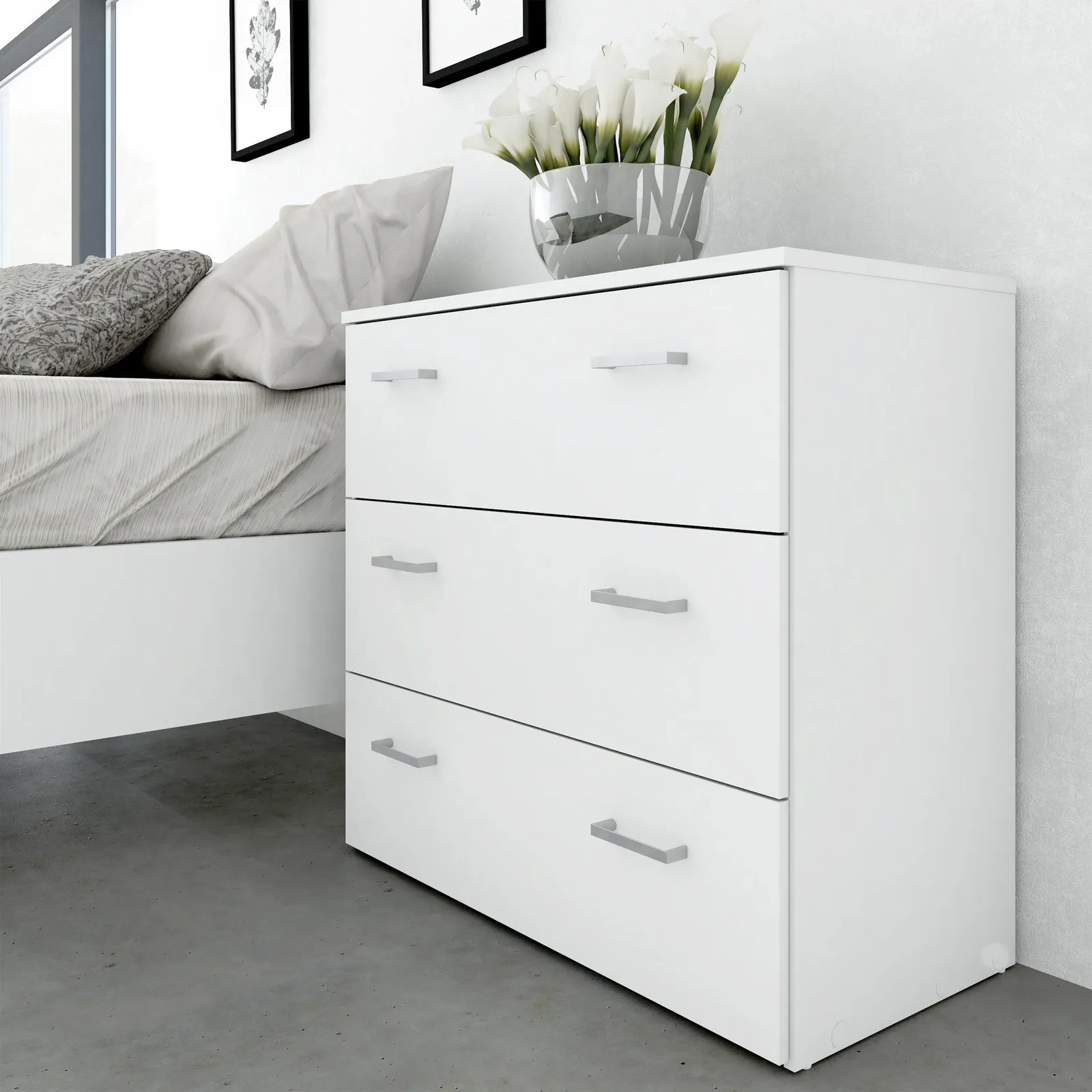 Furniture To Go Space Chest of 3 Drawers in White 5