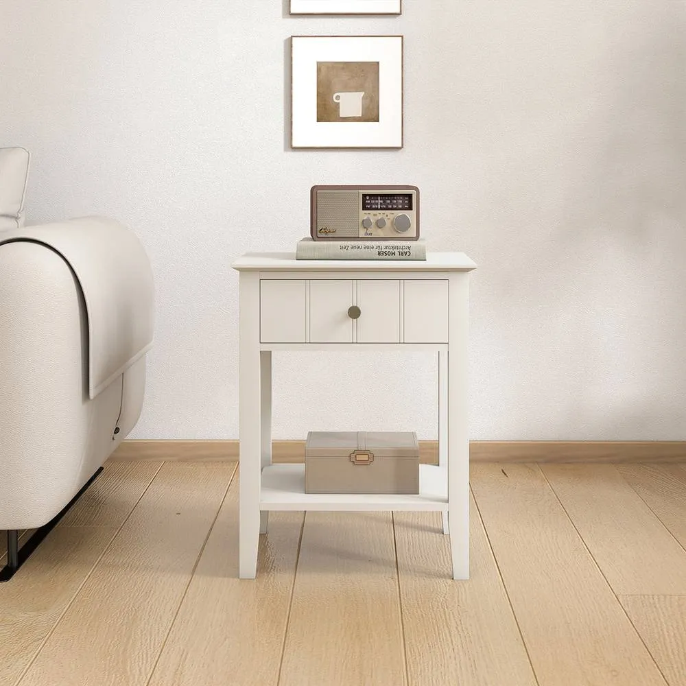 Melody Maison Ivory One Drawer Bedside Table With Shelf - Padstowe Ivory Range in Cream 6
