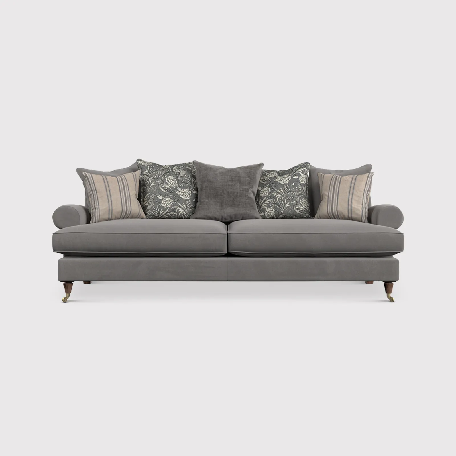English Heritage Finch Large Sofa Pillow Back, Grey Fabric | Barker & Stonehouse 1
