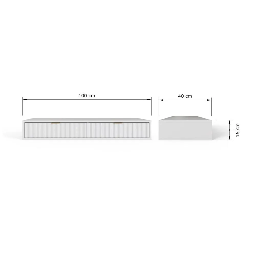 GFW Sienna Wall Mounted Dressing Table in White 6