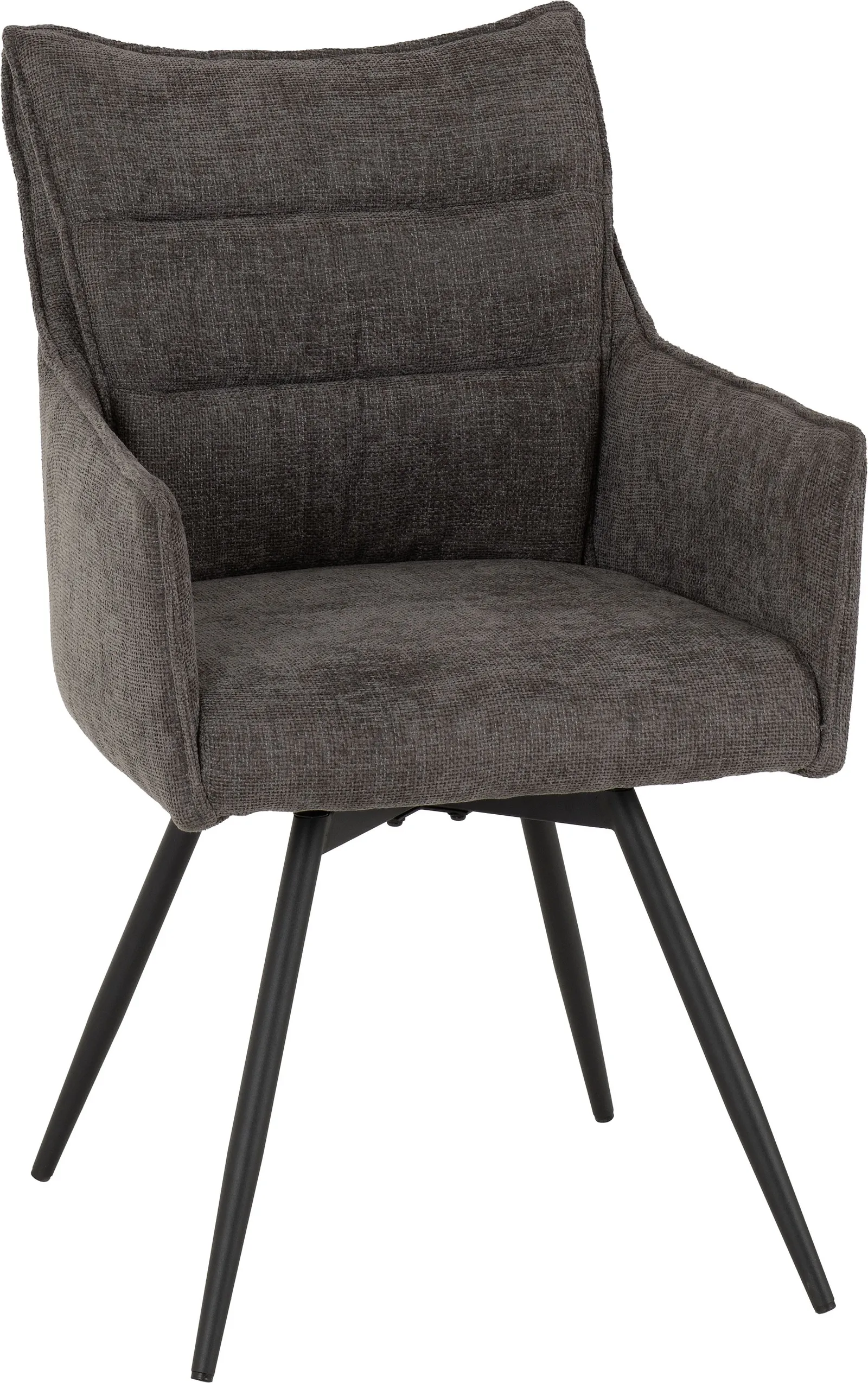 Seconique Lewis Carver Swivel Dining Chair in Dark Grey 3