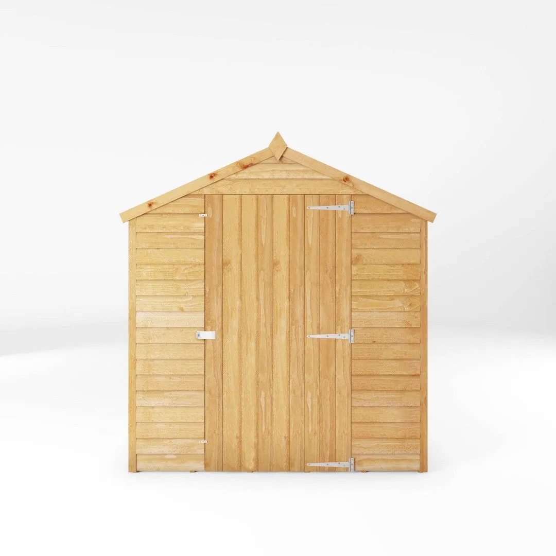 Mercia Single Door Overlap Apex Windowless Shed - L240.4 x W190.5 x H198.6 cm in Brown 4