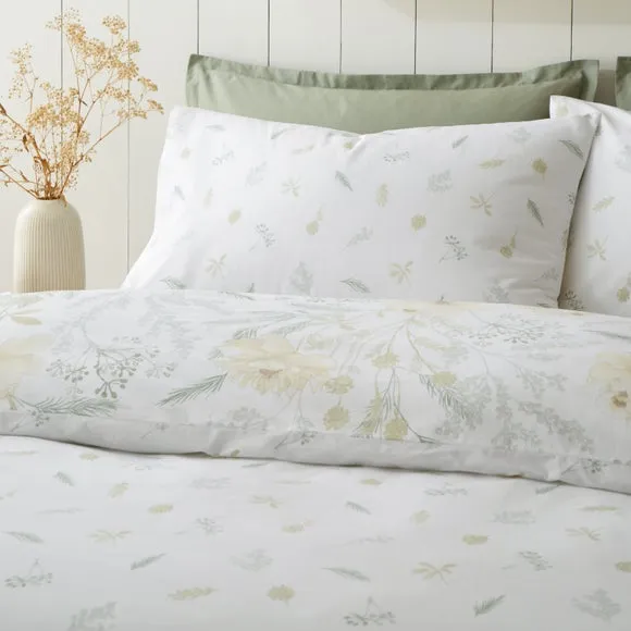 Floral Shadows 100% Cotton Duvet Cover and Pillowcase Set 4
