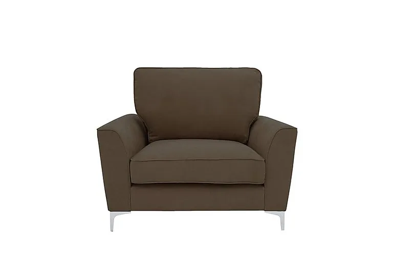 Legend Fabric Armchair with Chrome Feet - Kingston Nutmeg