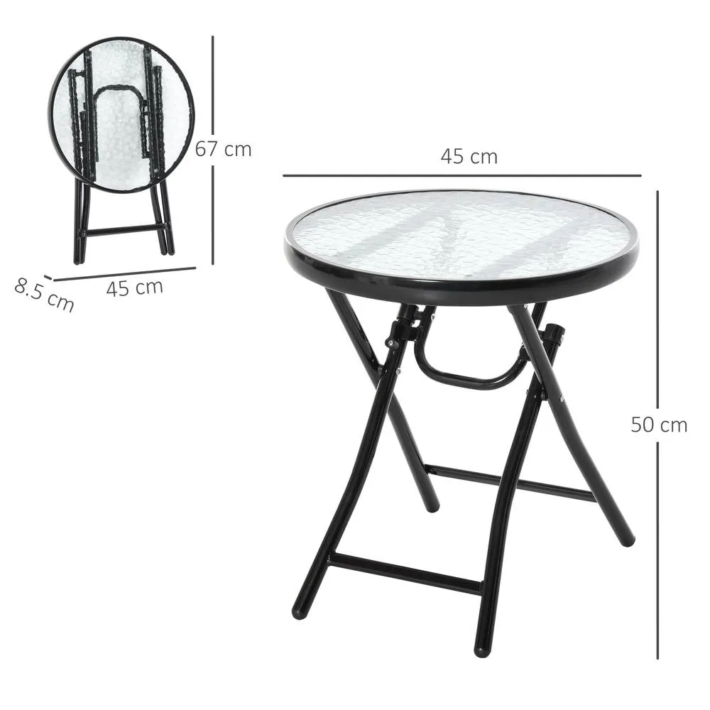 OUTSUNNY Folding Garden Table Foldable Table with Safety Buckle Black 3
