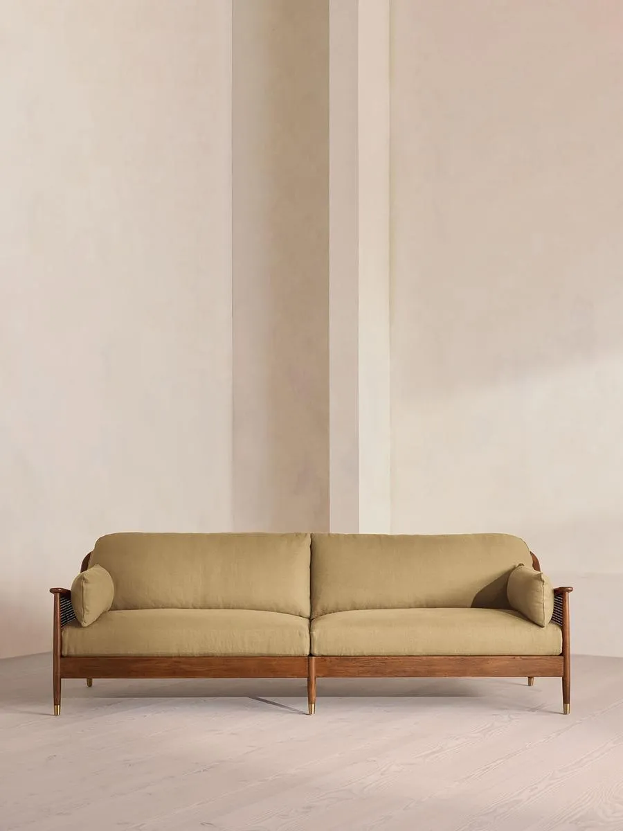 Atlanta Four Seater Sofa, Linen, Wheat