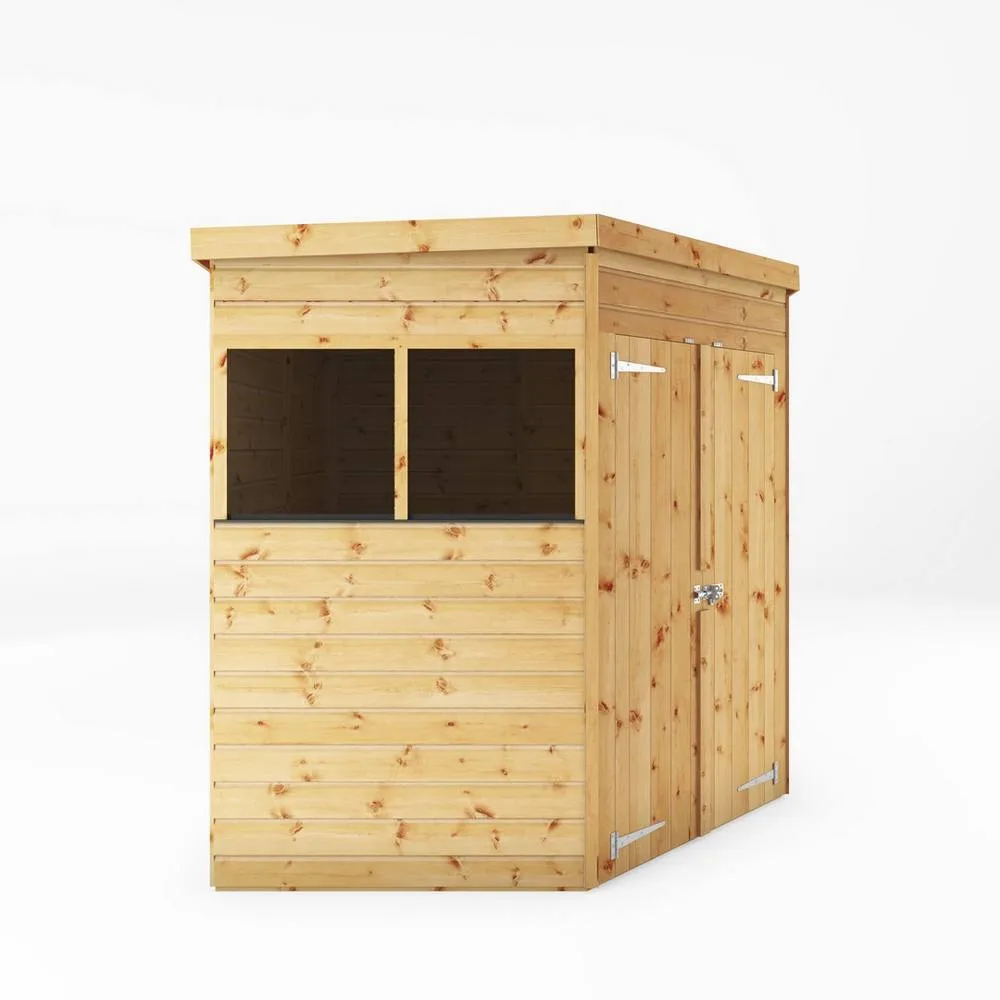 Mercia 7 x 7 Feet Shiplap Corner Shed - L207.5 x W207.5 x H200.6 cm - Brown in Light Brown 3