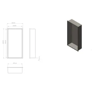 Concept Brushed Brass Shower Niche Kit - 620 x 320 x 120mm 2