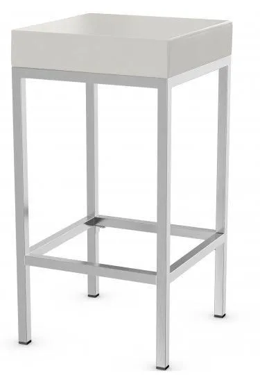 netfurniture Fernow Briushed Satin Frame Stool Fixed Height in White