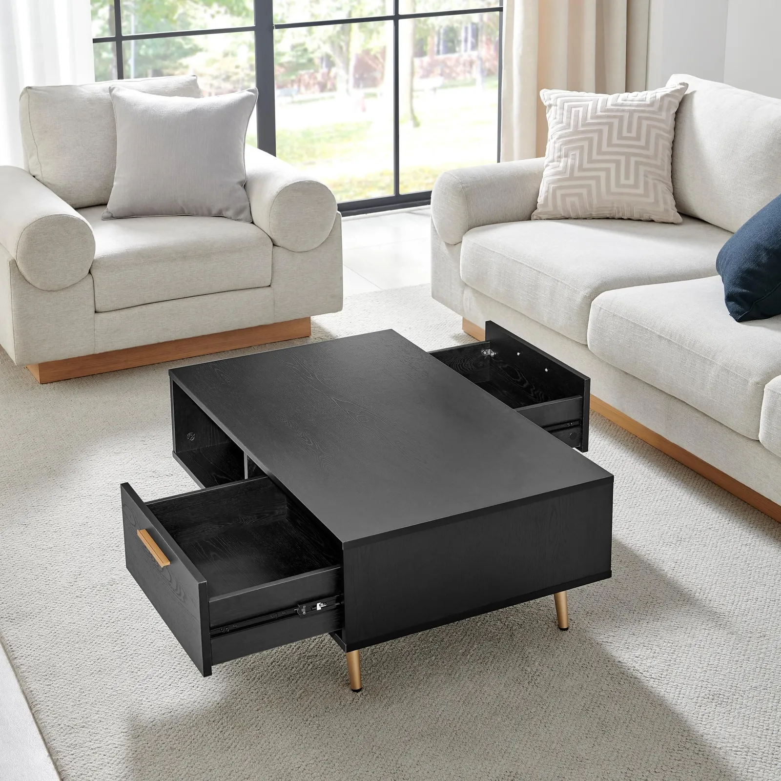 FurnitureboxUK Ivala Black & Copper Effect Storage Coffee Table 3
