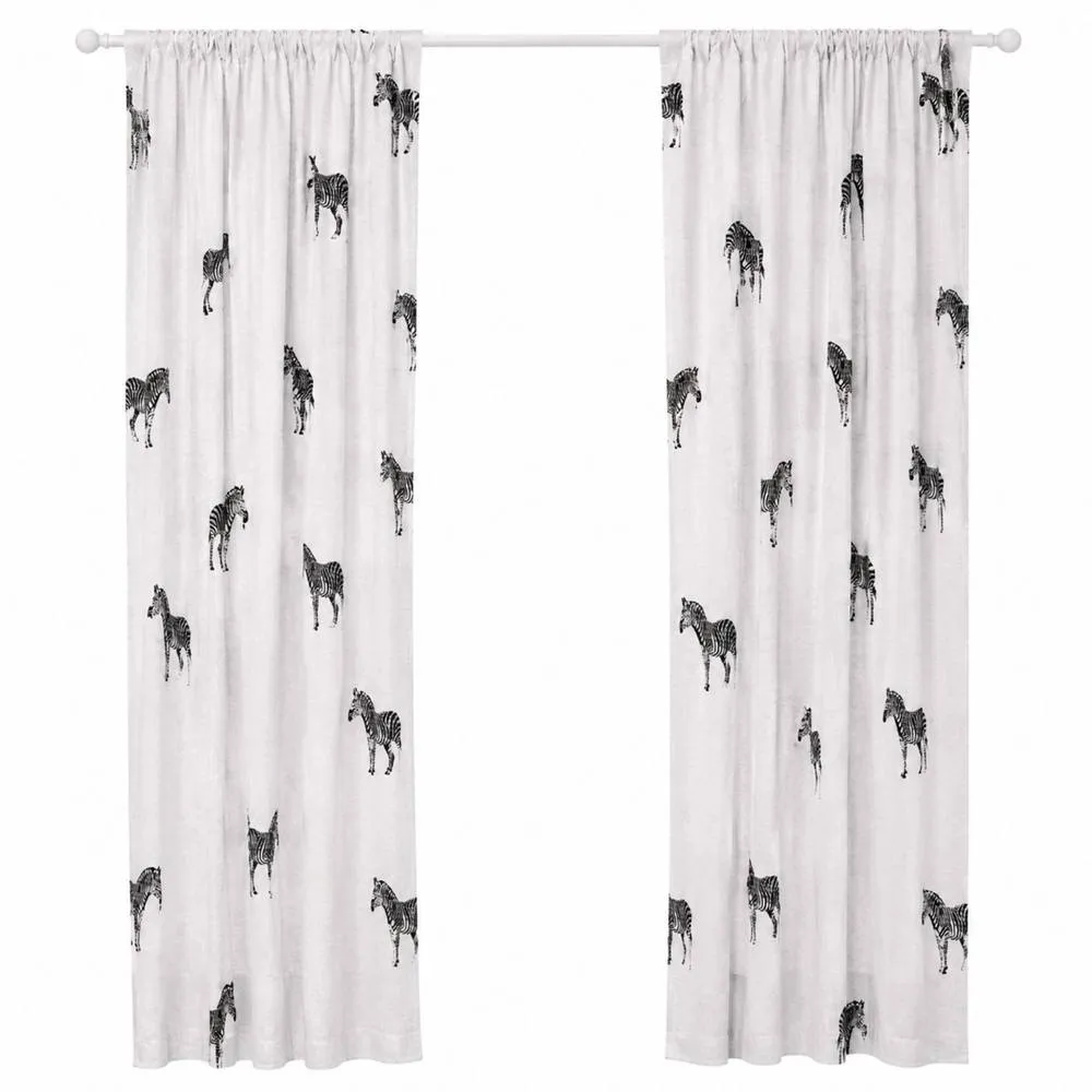 Smart Living Tribal Zebra Curtains Pair with Tie Backs - Safari Animal Print 5