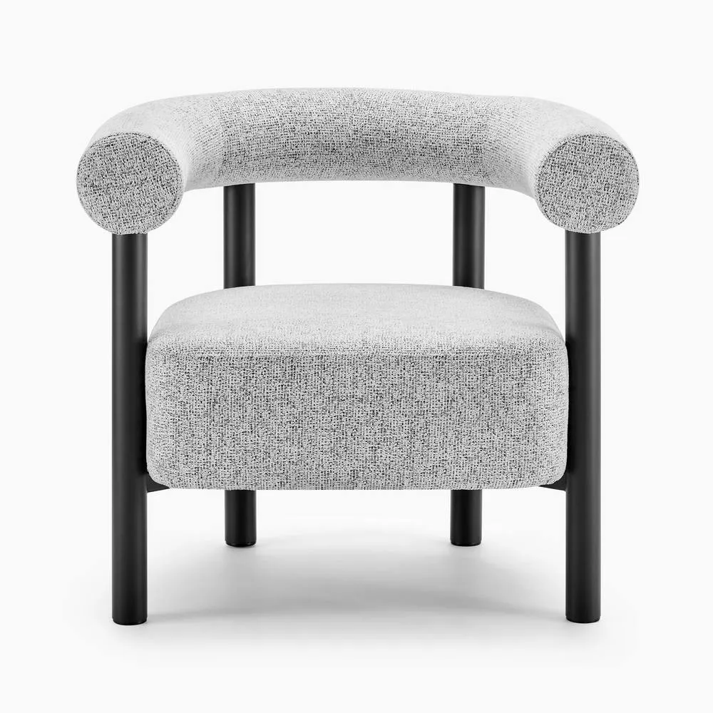 FurnitureboxUK Mirabel Fabric Accent Tub Chair in Grey 5
