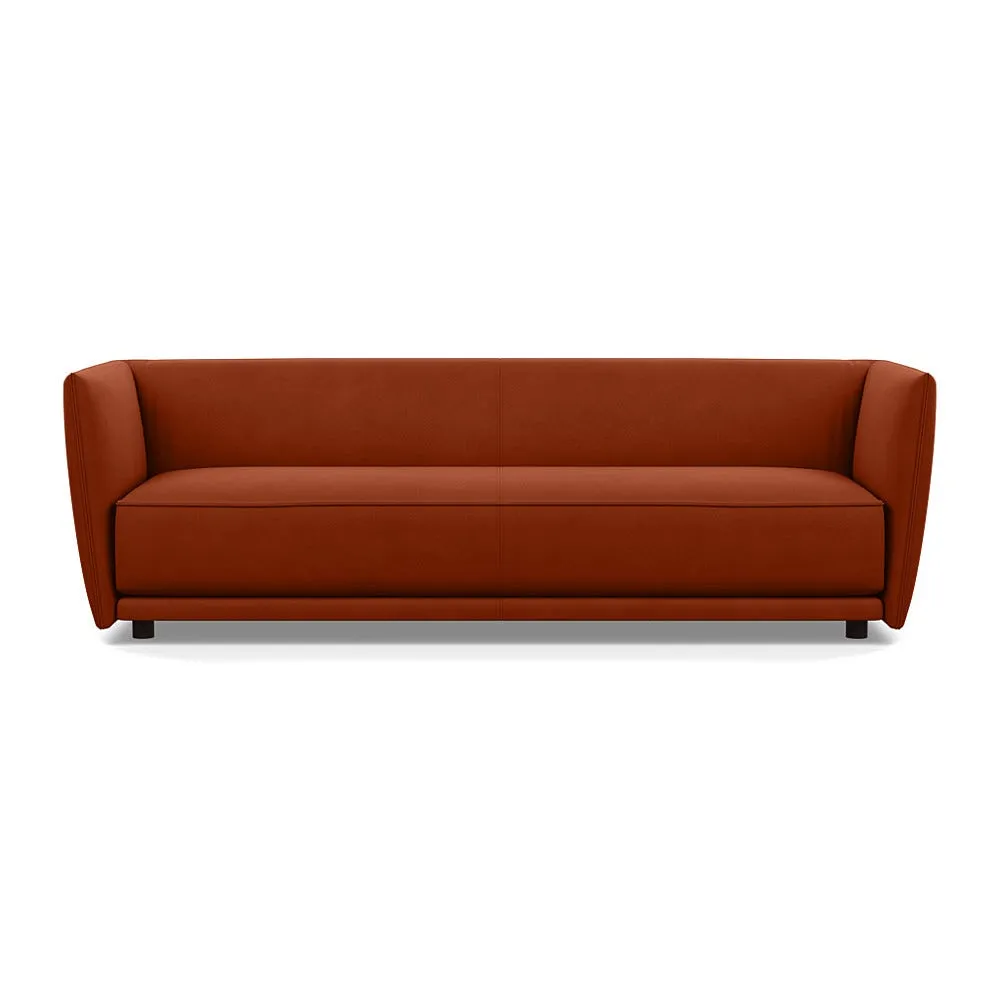 Heal's Valley 4 Seater Sofa Nobilis Velvet Rust Walnut Stain Feet