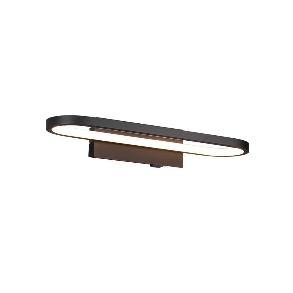 Netlighting Gianni Modern 40cm Bathroom Wall Lamp Black Matt 3000K IP44 UK Stock