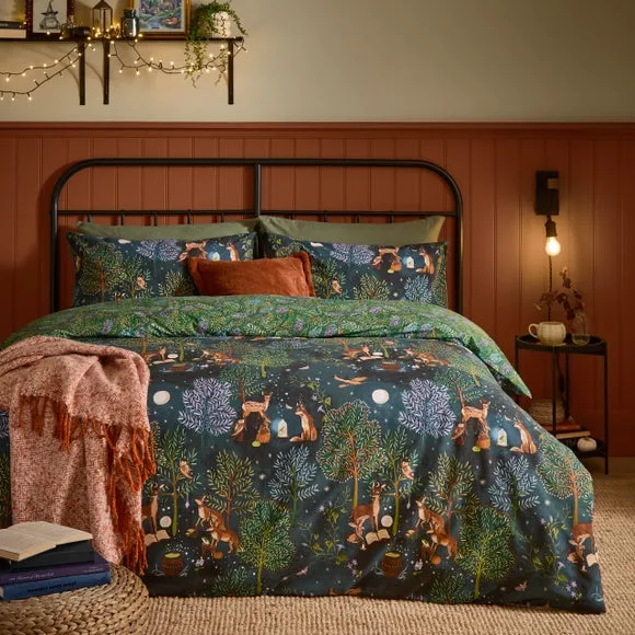 furn. Woodland Rituals Polycotton Duvet Cover & Pillowcase Set 1