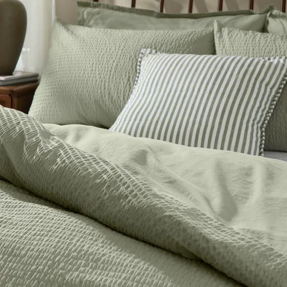 Yard Hebden Seersucker 100% Cotton Duvet Cover & Pillowcase Set 2
