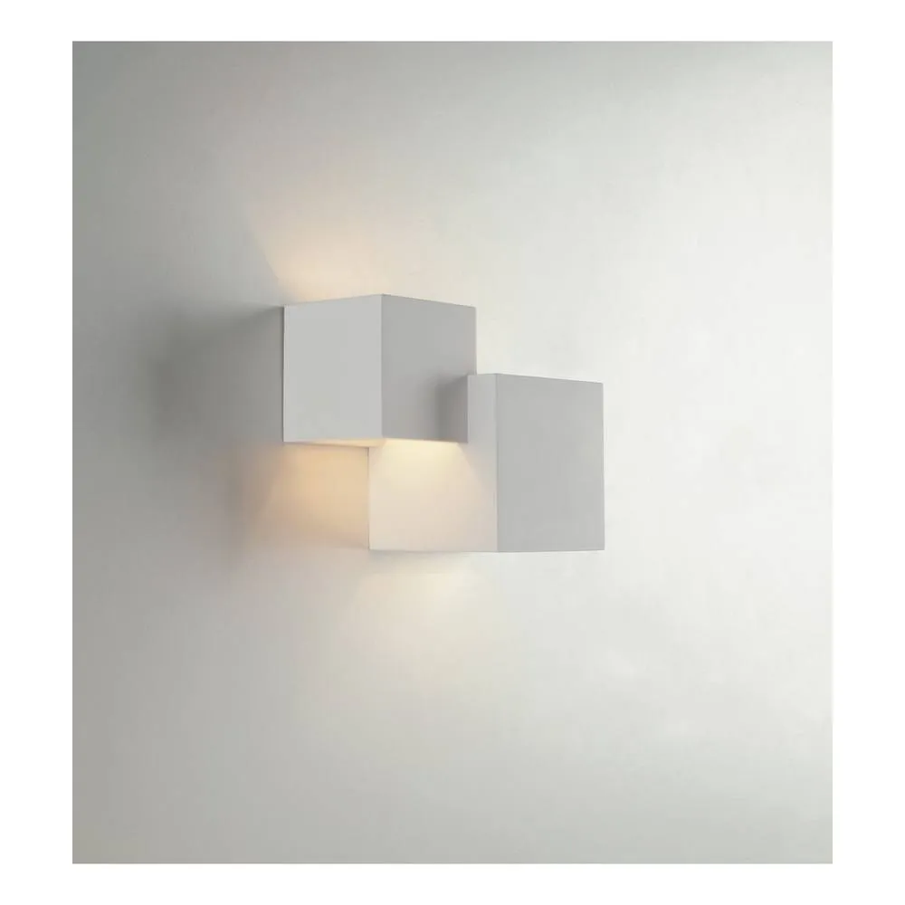 Netlighting RUBIK 2 Light Plaster Wall Light White 19.5x16x11.5cm 2