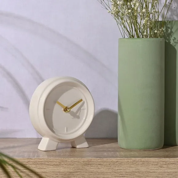 Interval Ceramic Round Mantel Clock 1
