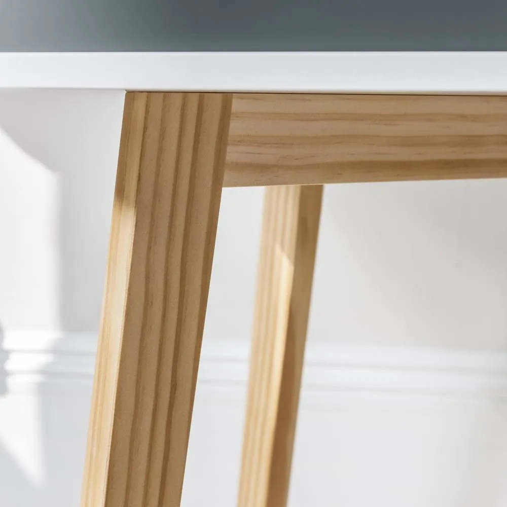 Nöa and Nani Ludvig Office Desk Computer Table in White and Natural Pine 3