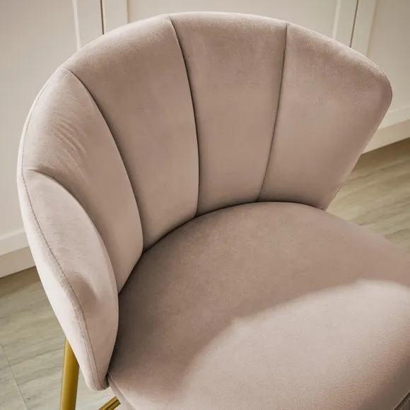 Kiley Bar Stool with Gold Legs, Velvet 3