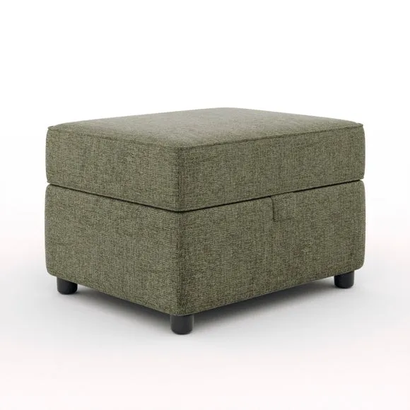 Baxter II Chenille Soft Texture Footstool Olive 6