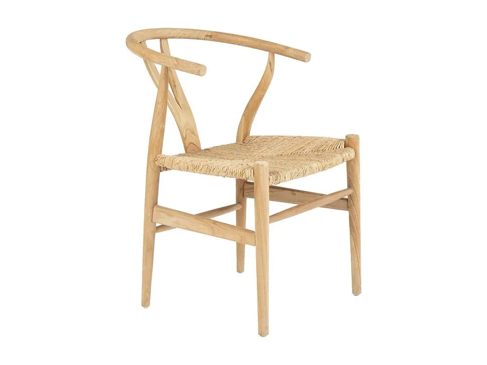 Vente-unique Teak & Wicker Chair - Natural - POGIANA in Light Oak 5