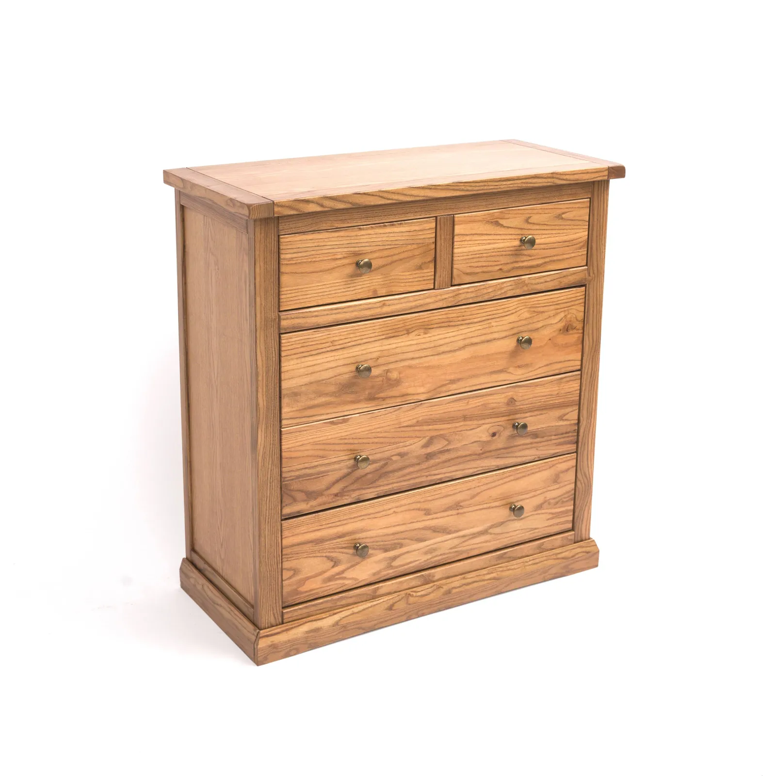 Cabinet Bits Salerno 5 Drawer Chest of Drawers Brass Knob in Natural 3