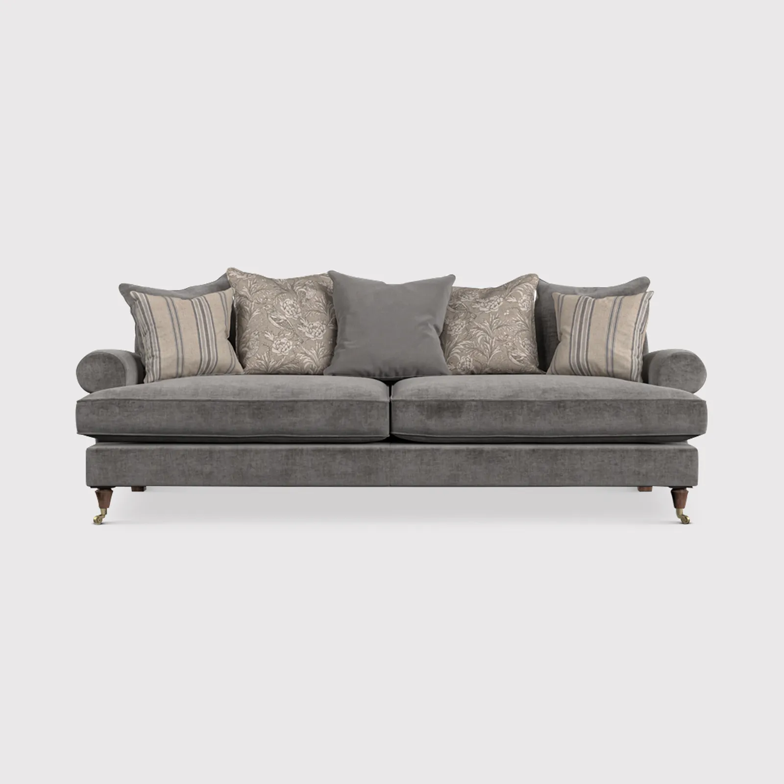 English Heritage Finch Large Sofa Pillow Back, Grey Fabric | Barker & Stonehouse 1