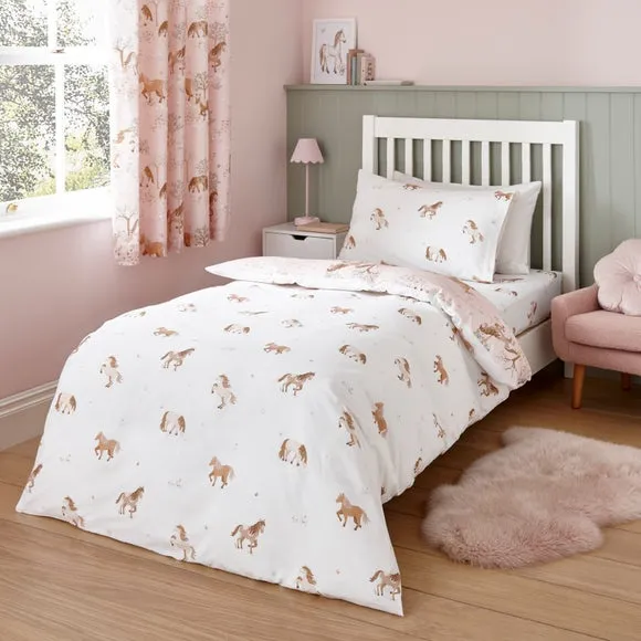 Set of 2 Pony Meadows Cotton Fitted Bed Sheets 5