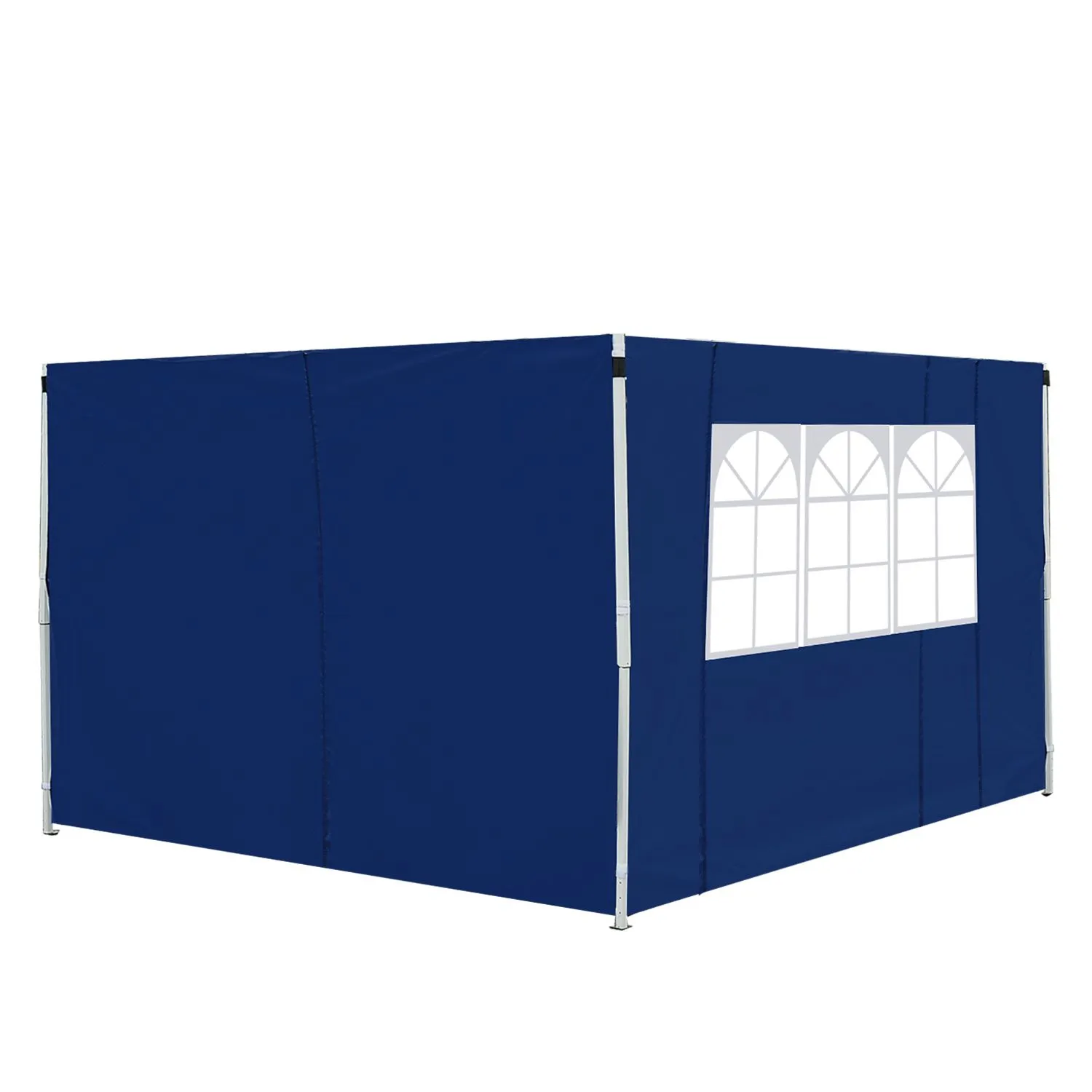OUTSUNNY Gazebo Replacement Exchangeable Side Wall Panels w/ Window in Blue 2
