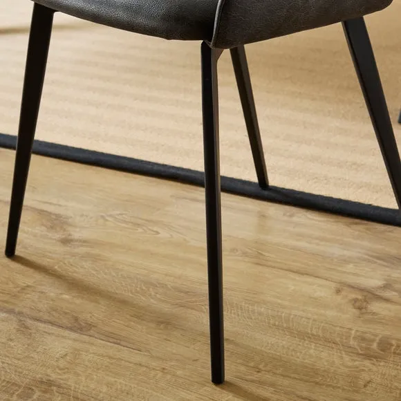 Hudson Set of 2 Dining Chairs, Faux Leather 4