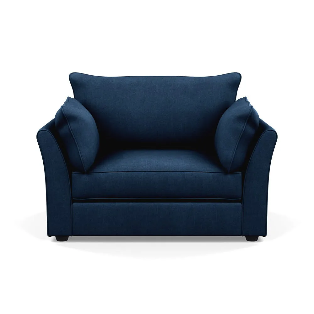Heal's Tailor Loveseat Capelo Linen-Cotton Inkspot Black Beech Feet