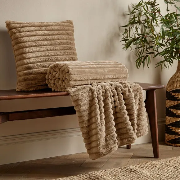 Cosy Ribbed Throw Blanket 130cm x 170cm 4