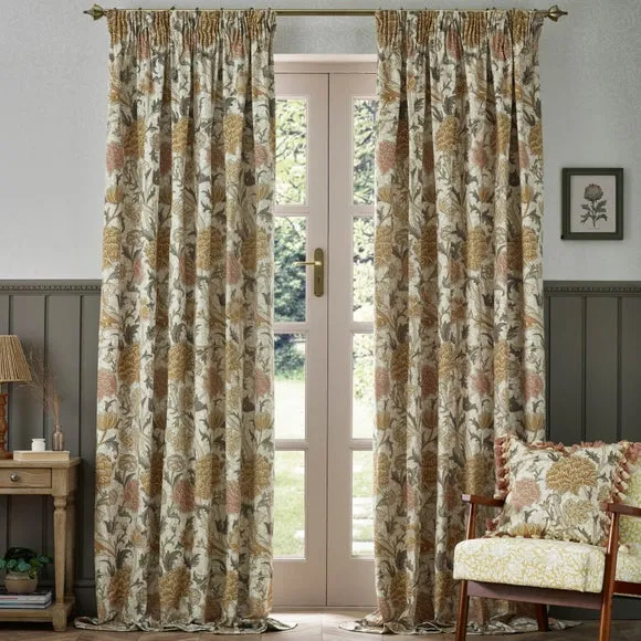 Morris & Co. Cray Chenille Pencil Pleat Curtains 2