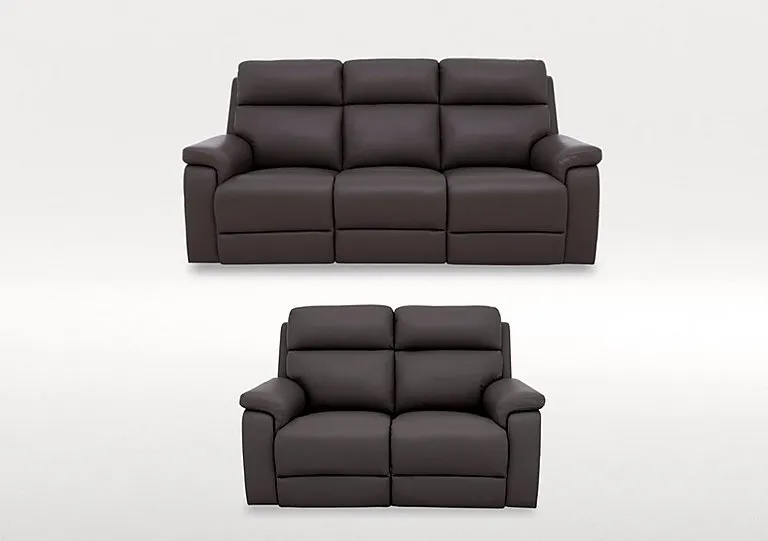 Raven 3 and 2 Seater Leather Power Recliner Sofa Set