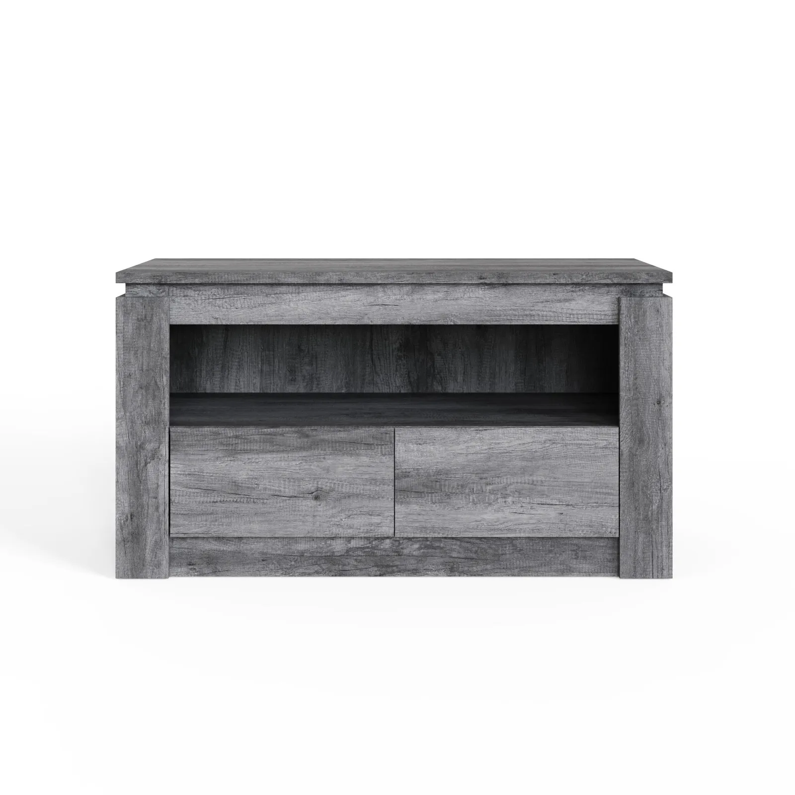 GFW Canyon 2 Drawer TV Unit in Charcoal 4