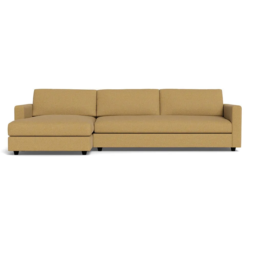Heal's Nimbus II 4 Str Corner Chaise LHF Boucle Tweed Citrine Black Feet 1