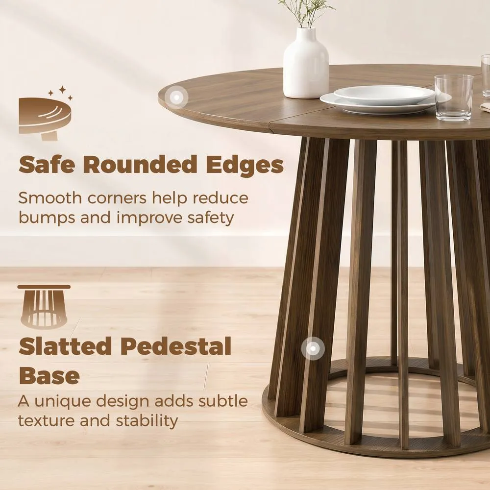 HOMCOM Modern Dining Table for 4-6 People 120 cm Light Walnut 5