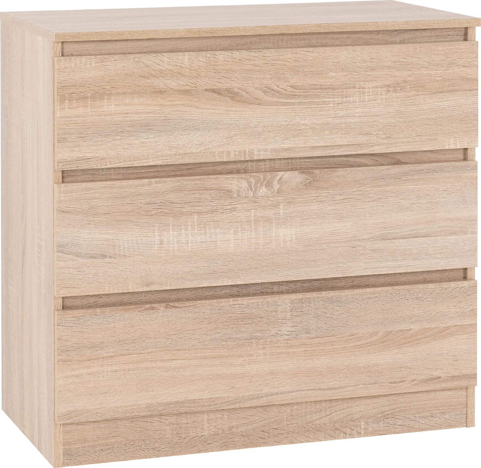 Seconique Malvern 3 Drawer Chest in Light Oak 2