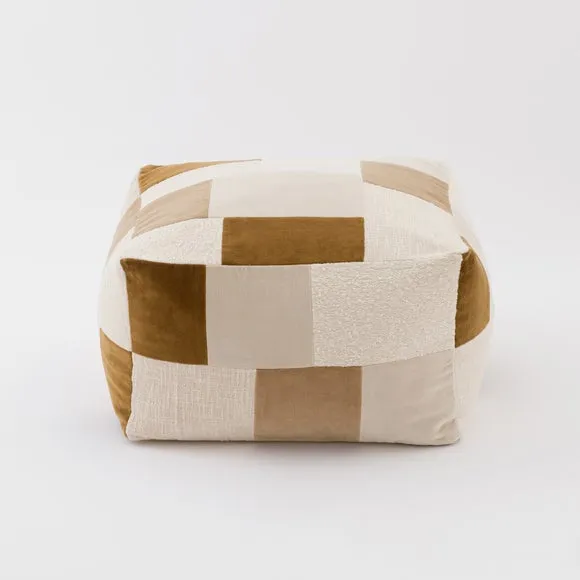 Clara Patchwork Boucle Pouffe 3