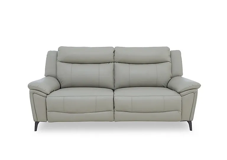 Panache Leather 3 Seater Power Recliner Sofa - Lead Grey