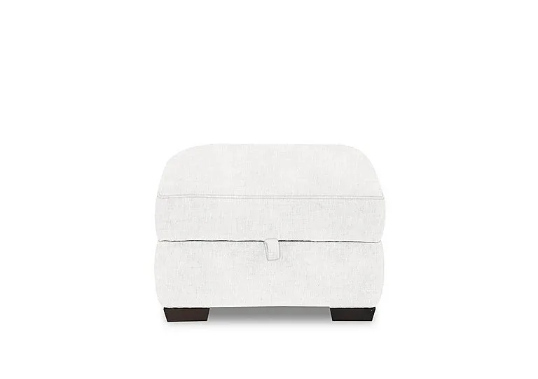 Saffron Fabric Storage Footstool - Frost