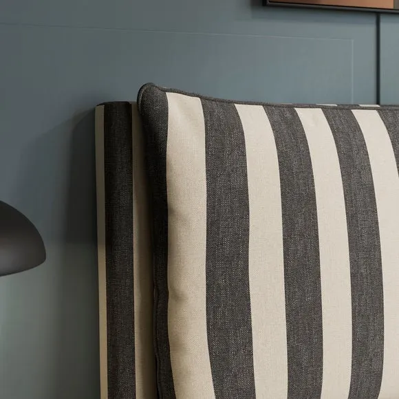 Skylar Woven Stripe Pillow Back Bed Frame 5