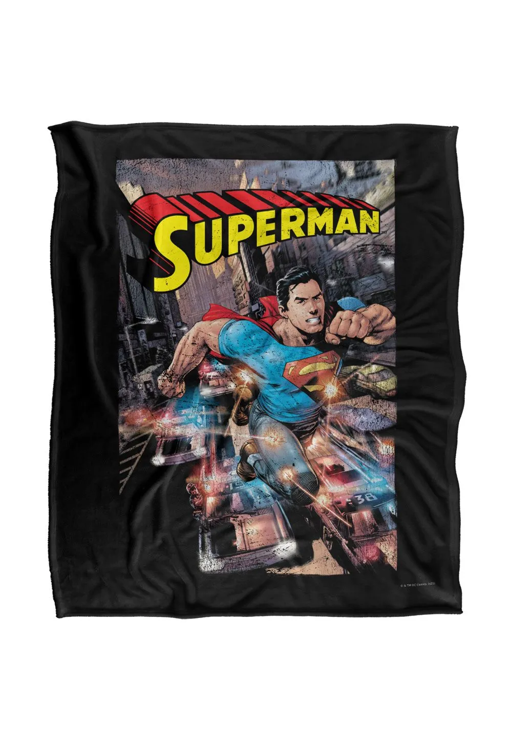 Superman Action One Silky Touch Super Soft Throw Blanket 152 X 127 cm in White