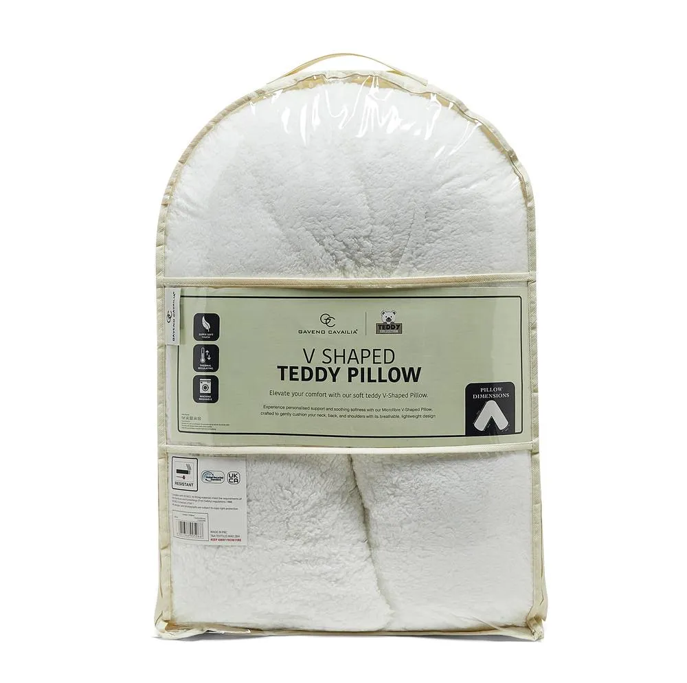 GAVENO CAVAILIA Teddy V Shape Pillow in White