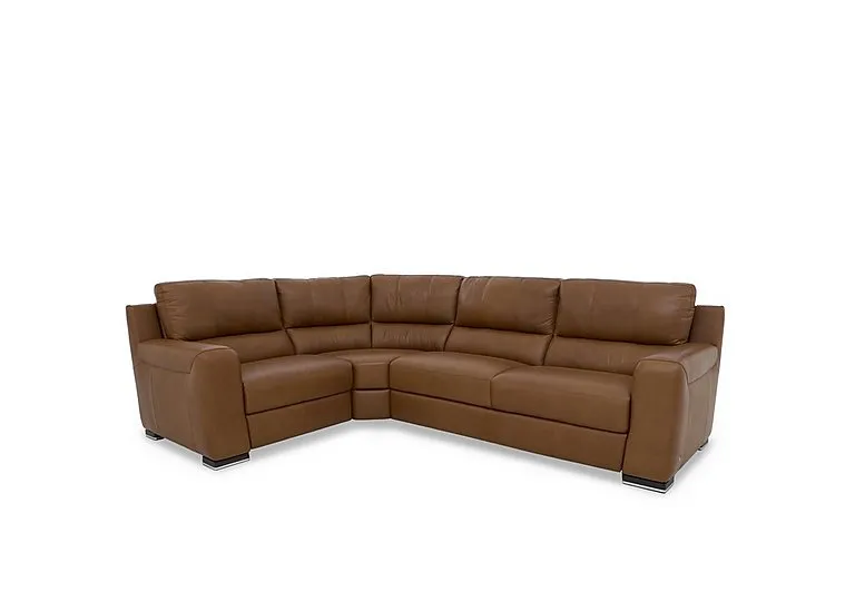 Viali Leather Left Hand Facing Corner Sofa