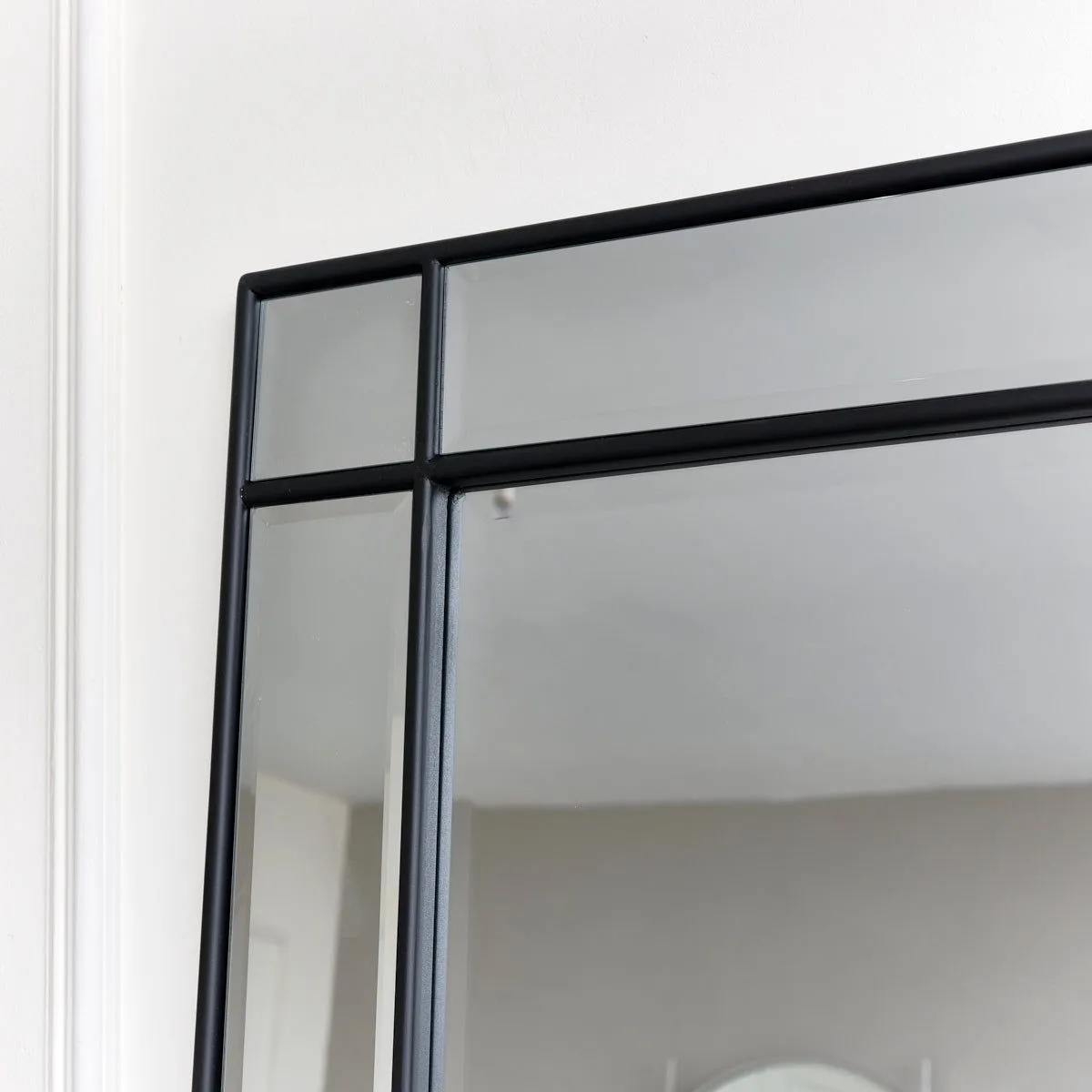 Melody Maison Large Black Framed Wall / Leaner Mirror With Bevelled Glass 80cm X 180cm 2