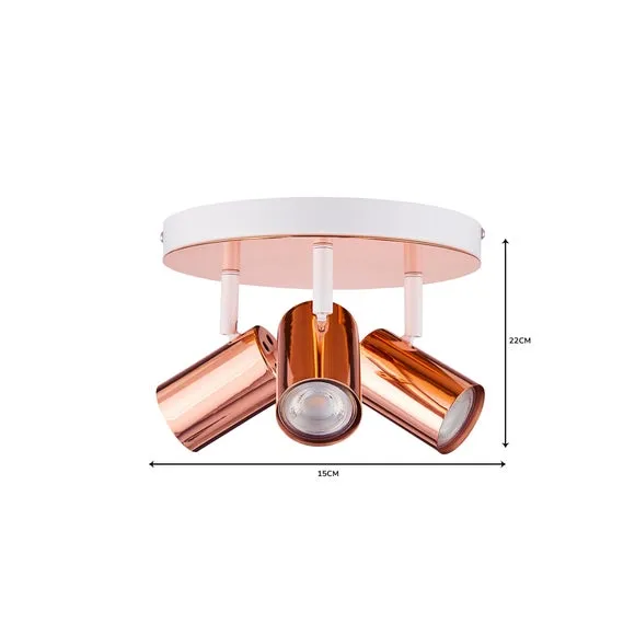 Carter 3 Light Semi Flush Spotlight 6